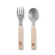 Babyono Baby Set with Fork Made of Plastic for 12+ Months Beige 2 Pieces