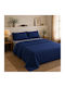 Oxford Home Super-Double Bed Sheets Set 240x260cm Blue Gray (4pcs)