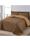 Set Coverlets Super King Light Brown/Brown 220x240cm 3 Pieces