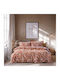 Lino Home Cotton Duvet Cover Set 230x250cm Extra Large with 2 Pillowcases Celestia Terracotta