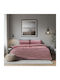 Lino Home Cotton Duvet Cover Set 170x250cm Single with Pillowcase Nuvet Dusty Pink