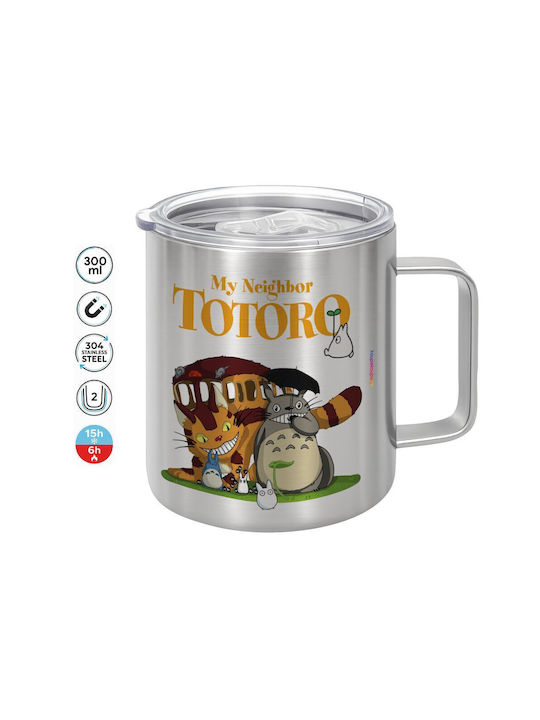 Koupakoupa Totoro and Cat Metallic Mug with Lid...