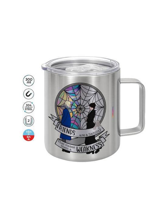 Koupakoupa Wednesday Window Metallic Mug with Lid Brown 300ml