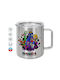 Koupakoupa Rainbow Friends Metallic Mug with Lid Brown 300ml