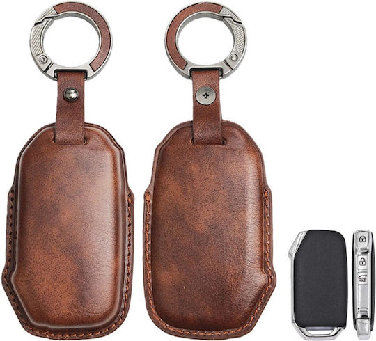 Leather Car Key Case Kia 3 Buttons