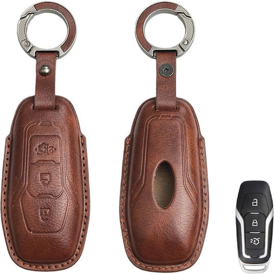 Leather Car Key Cover Ford 3 Buttons
