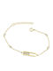 Kaloustian Women's Gold Plated Silver Chain Bracelet with Zircon