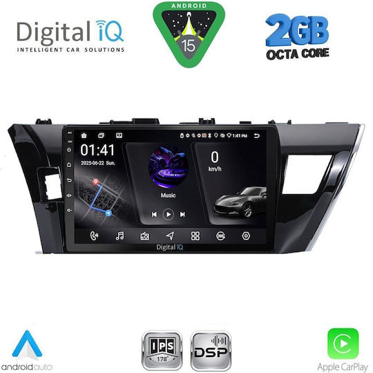 Digital IQ Ηχοσύστημα Αυτοκινήτου για Toyota Corolla 2013-2016 (Bluetooth/USB/WiFi/GPS/Apple-Carplay/Android-Auto) με Οθόνη Αφής 10"