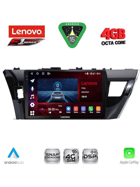 Lenovo Car Audio System for Toyota Corolla 2013-2016 (Bluetooth/USB/WiFi/GPS/Apple CarPlay/Android Auto) with 10" Touch Screen