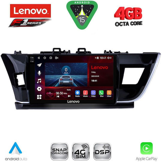 Lenovo Ηχοσύστημα Αυτοκινήτου για Toyota Corolla 2013-2016 (Bluetooth/USB/WiFi/GPS/Apple-Carplay/Android-Auto) με Οθόνη Αφής 10"