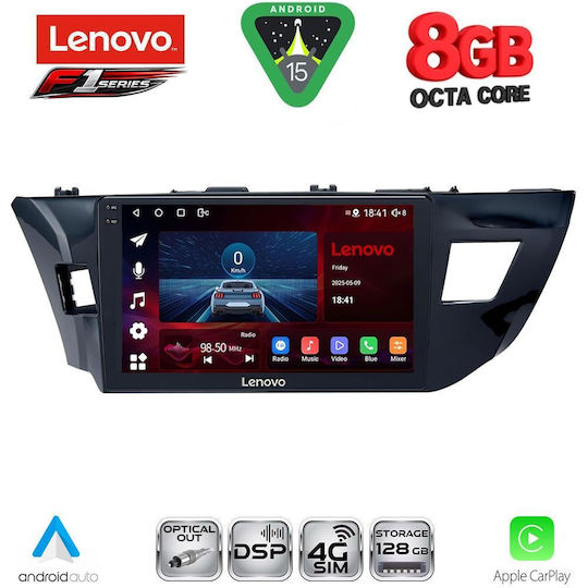 Lenovo Ηχοσύστημα Αυτοκινήτου για Toyota Corolla 2013-2016 (Bluetooth/USB/WiFi/GPS/Apple-Carplay/Android-Auto) με Οθόνη Αφής 10"