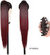 Ponytail Synthetic Hair Kanekalon High Quality Clamper Straight Burgundy Red # T1b/bug 71cm
