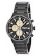 3Guys Men's Chronograph Battery Watch with Black Metal Bracelet