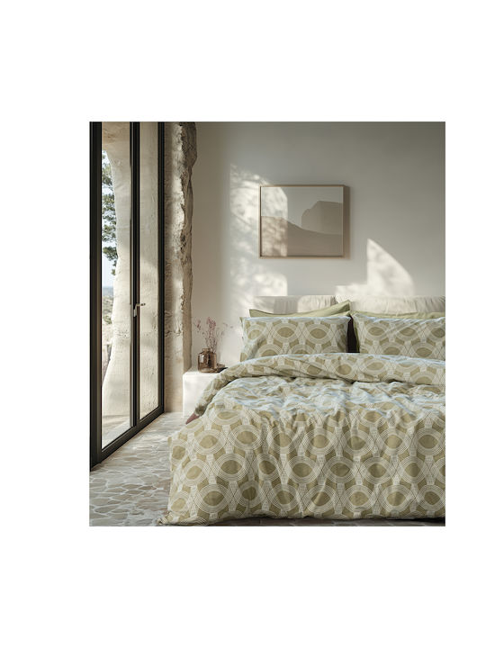 Lino Home Loomo Σετ Μαξιλαροθήκες Olive 52x75εκ.