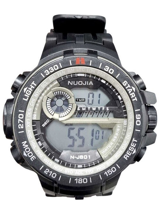 Digital Men's Watch 45mm Battery with Ceramic Bracelet Black/Beige