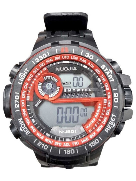 Digital Men's Watch 45mm Battery with Black Cer...