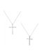 Women's White Gold 9K Cross with Chain