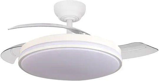 Optonica Ceiling Fan with Light Fixture White