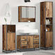 vidaXL Vanity Unit Without Sink with Mirror & Column M80xD33xH60cm Old Wood