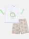 Kids Set with Shorts Summer 2 Pieces White-Green