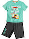 Kids Set with Shorts Summer 2 Pieces Green Anthracite