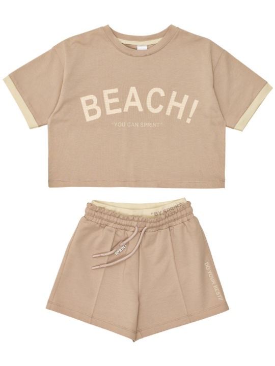 Sprint Kids Set with Shorts Summer 2pcs Beige