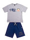 Kids Set with Shorts Summer 2 Pieces Gray