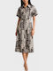 Summer Midi Shirt Dress Beige