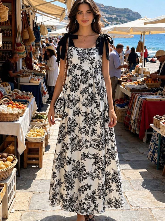 Rochii De Vară Pentru Femei Maxi Rochie Porcelain Porcelain Neagră