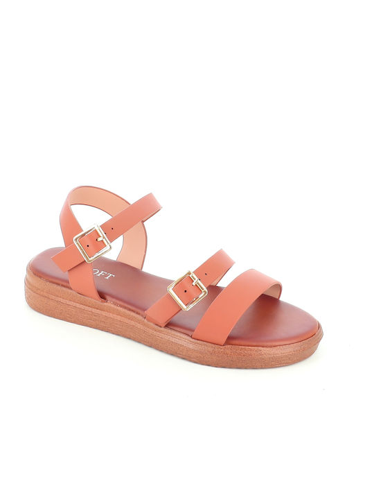 B-Soft Γυναικεία Σανδάλια Flatforms Μπεζ