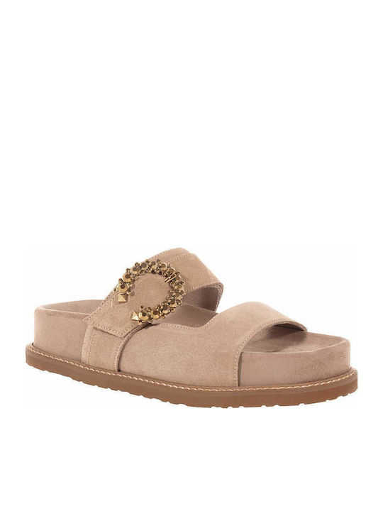 Komis & Komis Leather Women's Anatomic Flatforms Beige Sandals