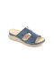 Sommer Damenplattformen im Pantoffelstil Blau 306/002-2_MPLE