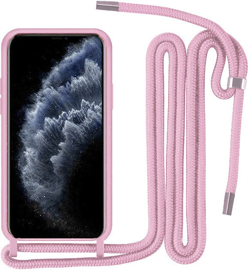 Xiaomi Redmi Pocophone Back Cover Din Silicon Cu Curea Pentru Gât Roz (Honor X6 Pro)