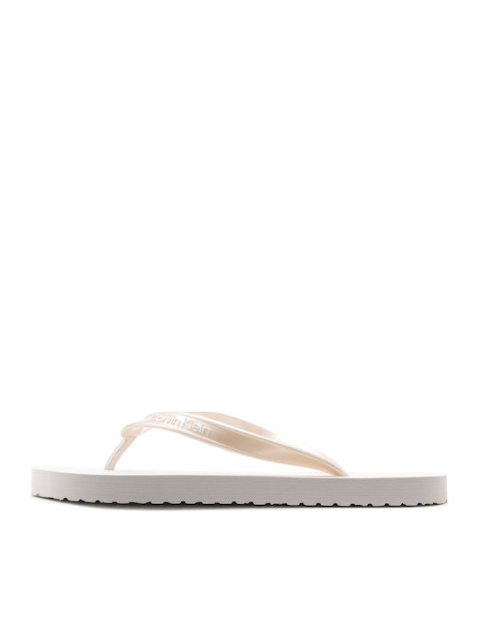 Calvin Klein Flip Flops in Beige Colour