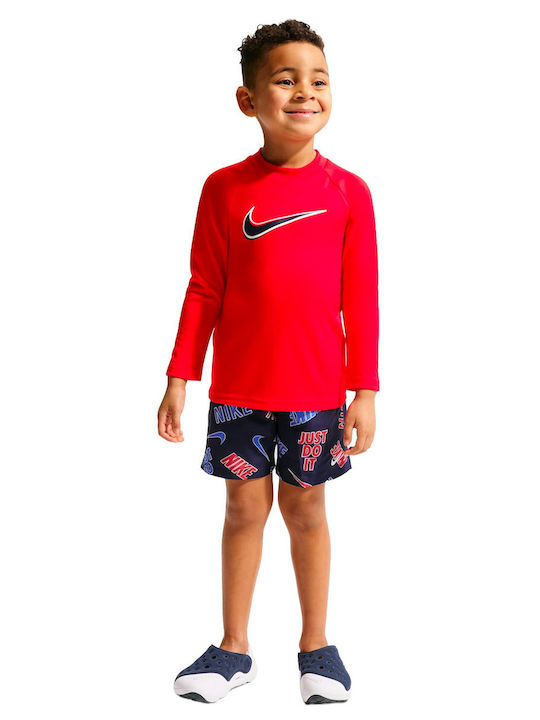 Nike Hydrogua Παιδικό Μαγιό Μπλούζα με Μακρύ Μανίκι Πολύχρωμο