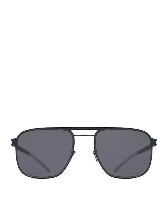 Mykita Unisex Sonnenbrillen mit Schwarzem Metallrahmen und Grauen Polarisiert Gläsern