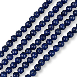 Royal Blue Jade Πέτρες 6mm Στρογγυλές – Σειρά 37cm 62 Χάντρες