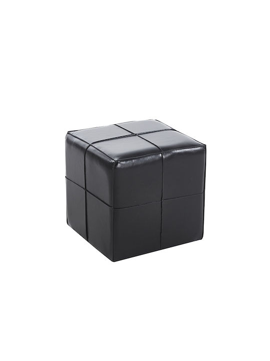 Living Room Stool Upholstered with Artificial Leather Black Black 31x31x31cm