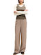 Women's Fabric Trousers with Rubber Band in Loose Fit Puros