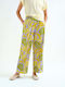 Women's High Rise Fabric Trousers with Rubber Band in Regular Fit