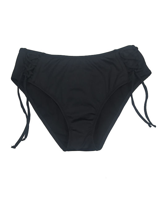 Bikini Slip με Κορδονάκια Μαύρο