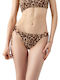Bikinihosen Slip mit Schnürung Leopardenmuster