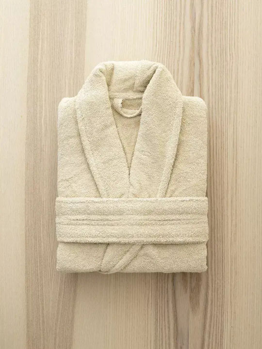 Nima Pure Beige Hooded Bathrobe