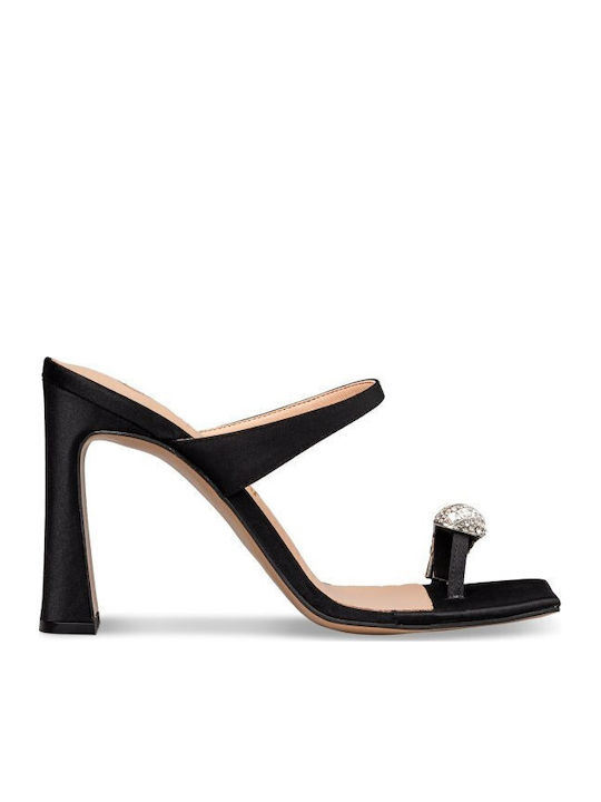 Mules with Chunky Heel in Black Colour