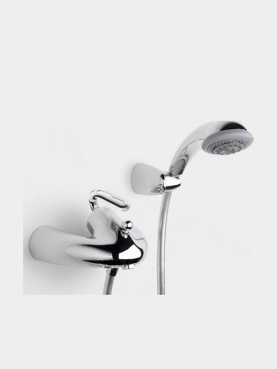 Roca Spirit Mixing Bathtub Faucet Complete Set Silver