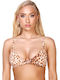 Topuri De Bikini Triunghi Cupe B Animal Print Bej