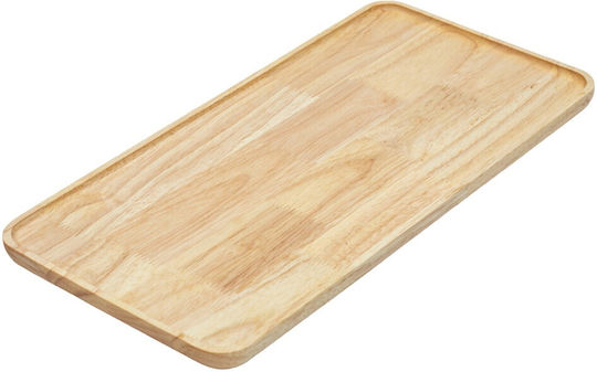 Ξύλινα Ορθογώνια Πιάτα Rubberwood Με Τοίχωμα 50x25 Εκ