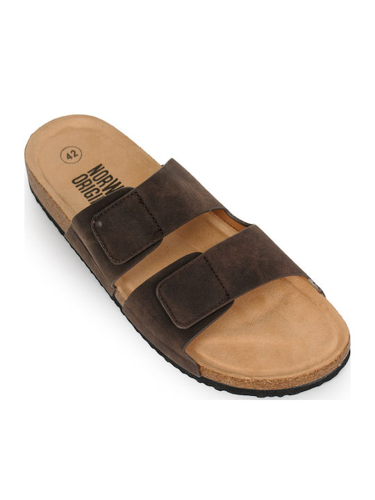 Volare Men's Anatomic Brown Flip Flops