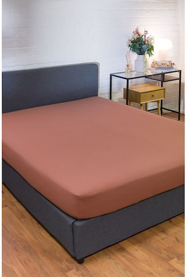Naf Naf Hue King Size 180x200+35cm Bed Sheets with Amber Rubber Hugger