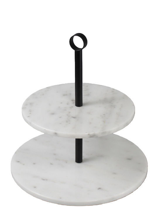 Espiel Πέτρινη Εταζέρα Λευκή Ø25xY26cm